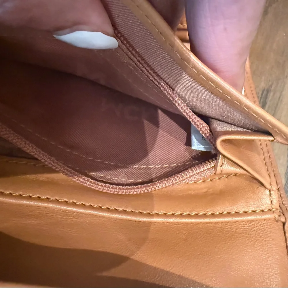 MCM Cognac Leather Wallet with Olive and Black Center Stripe - Picture 11 of 14